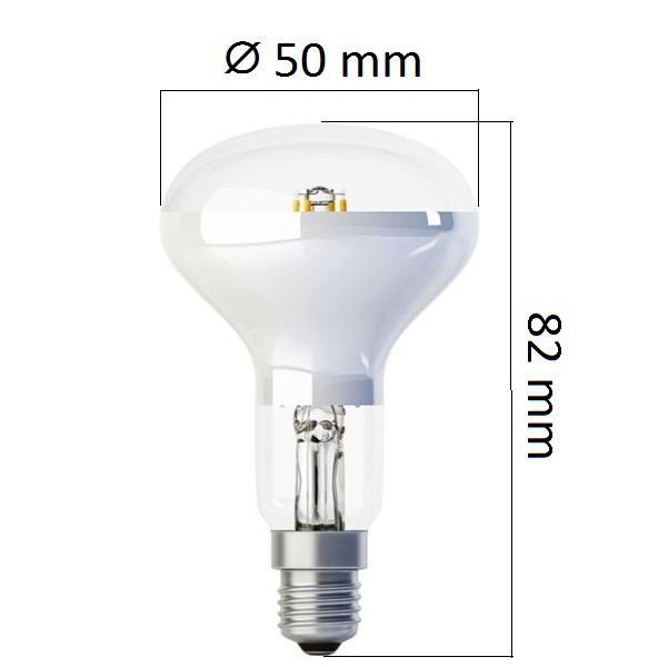 Retro LED žárovka E14 5W 600lm R50 teplá, filament, ekvivalent 50W
