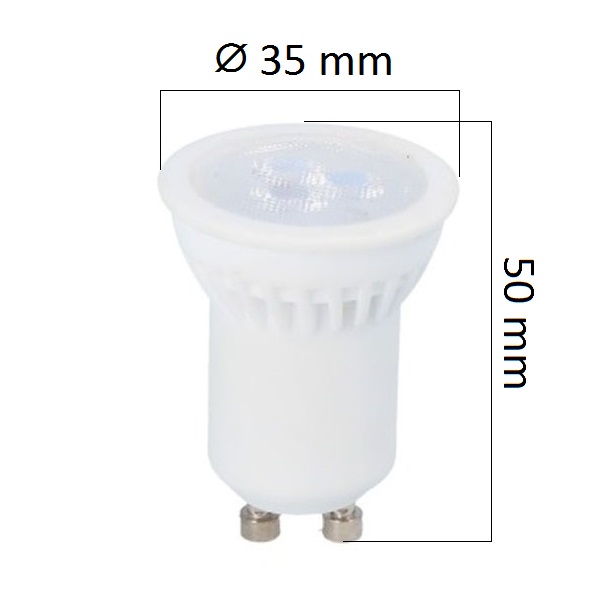 LED žárovka GU10 3W 255lm 3,5cm, studená,  ekvivalent 25W