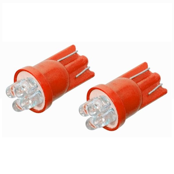 Led autožárovka 4LED 12V T10 červená 2ks