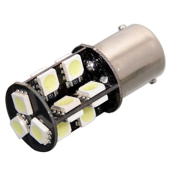 Led autožárovka 19 SMD LED 12V Ba15S s rezistorem CAN-BUS ready bílá