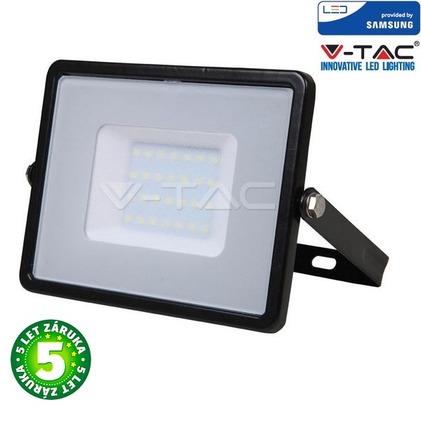 Prémiový ultratenký LED reflektor 30W 2400lm SAMSUNG čipy černý, denní