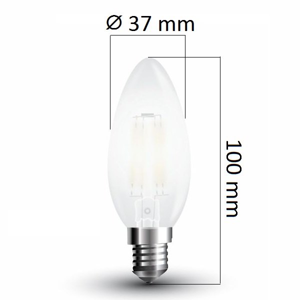Stmívatelná retro LED žárovka E14 4W 400lm teplá, filament, ekvivalent 40W