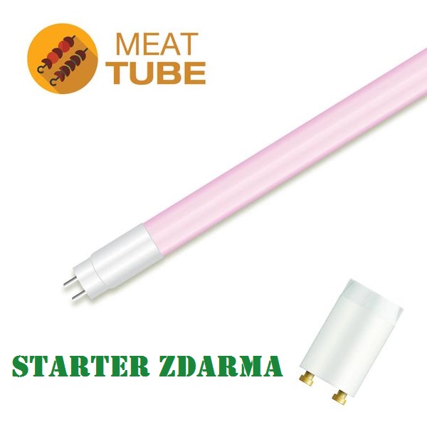LED zářivka T8 18W 1530lm 120cm pro osvětlení masa a masných výrobků, STARTÉR ZDARMA