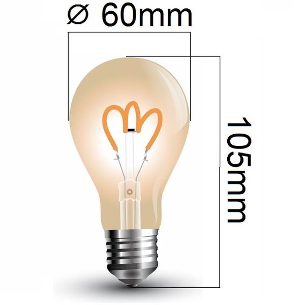 Retro LED žárovka E27 3W 150lm extra teplá, filament, ekvivalent 20W