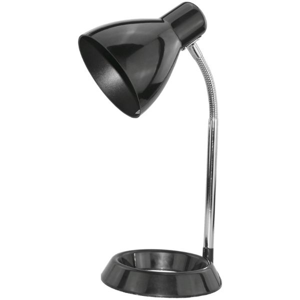 Stolní lampa s  paticí E27, základna ve tvaru O, černá