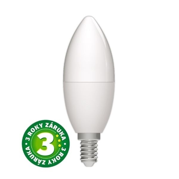 Akce 3+1: Prémiová LED žárovka svíčka E14 4,5W 470lm denní, ekv. 40W, 3 roky