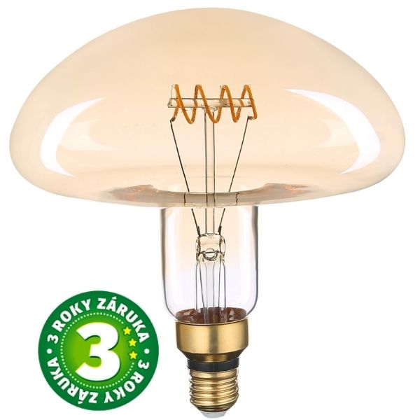 Stmívatelná prémiová retro MAXI LED žárovka E27 6W 300lm EXTRA TEPLÁ, filament, 3 roky