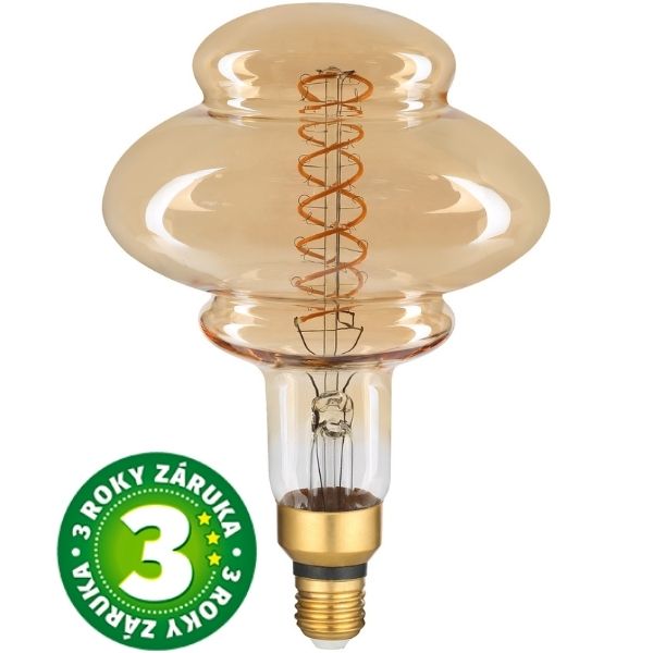 Stmívatelná prémiová retro  MAXI LED žárovka E27 8W 500lm EXTRA TEPLÁ, filament, 3 roky