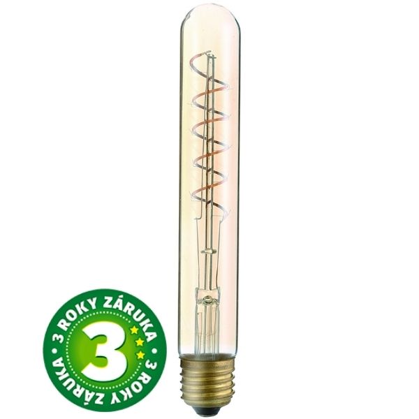 Prémiová designová retro LED žárovka E27 4,5W 400lm EXTRA TEPLÁ filament, ekv. 35W, 3 roky