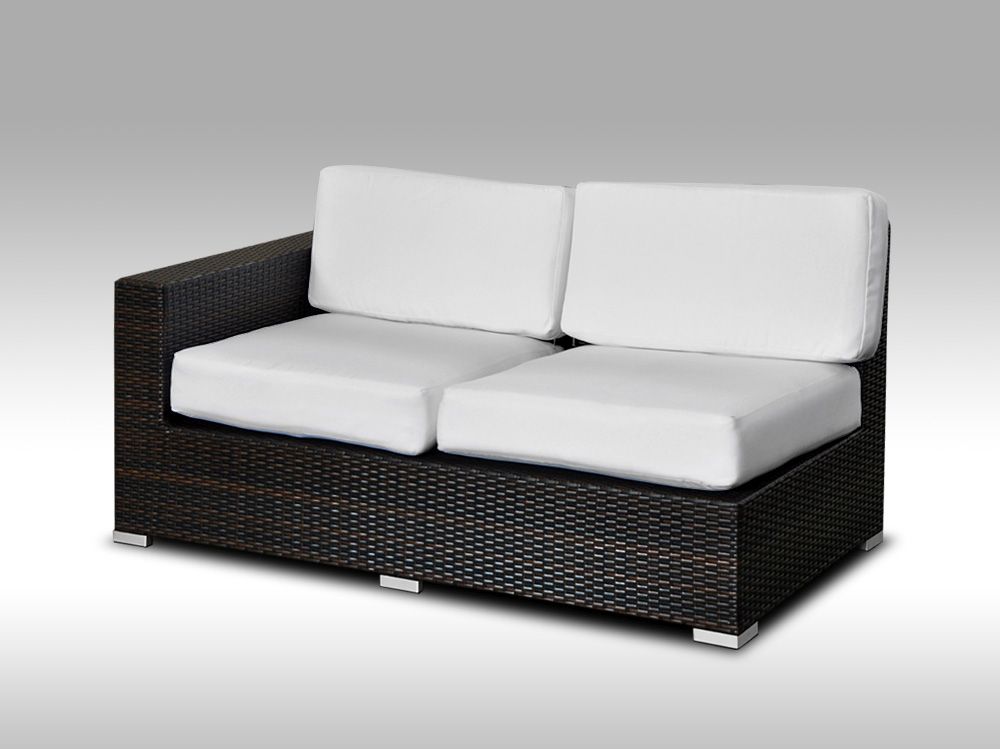 Koncový díl z umělého ratanu Conchetta levý (2 osoby), doprodej bez zádových polstrů