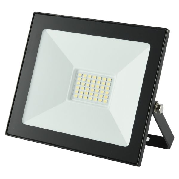 Ultratenký LED reflektor černý 30W 2400lm, denní barva světla