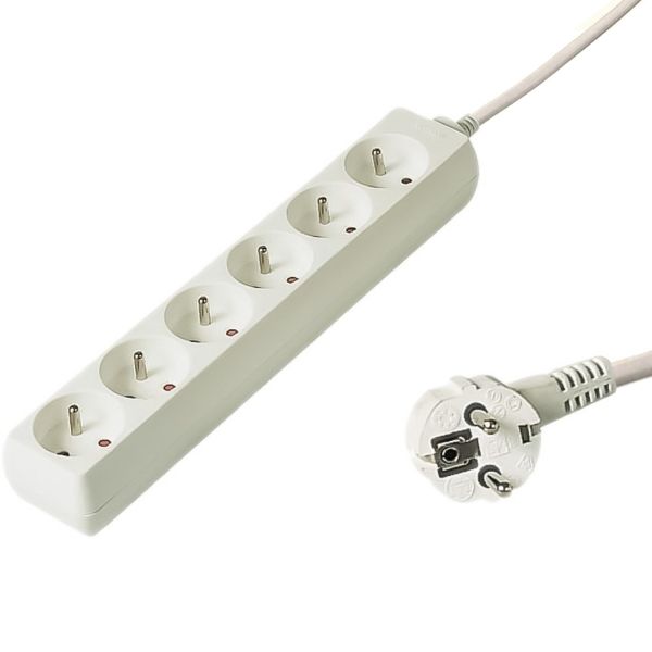 PremiumCord prodlužovací kabel pp6-07 7m 6 zásuvek bílý