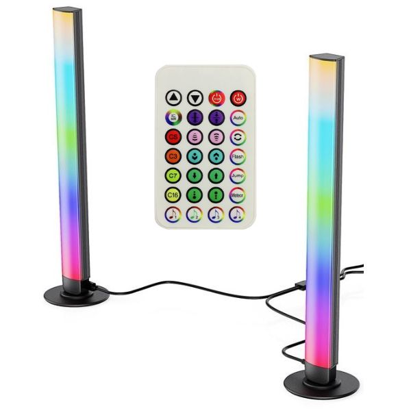 Stmívatelná LED stolní lampa Gamer RGB+W 5W barevná hudba do PC, dálkové ovládání