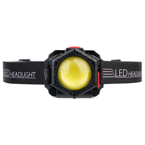 Nabíjecí LED čelovka 5W 350lm IP54, s páskem na ruku a ledvinkou