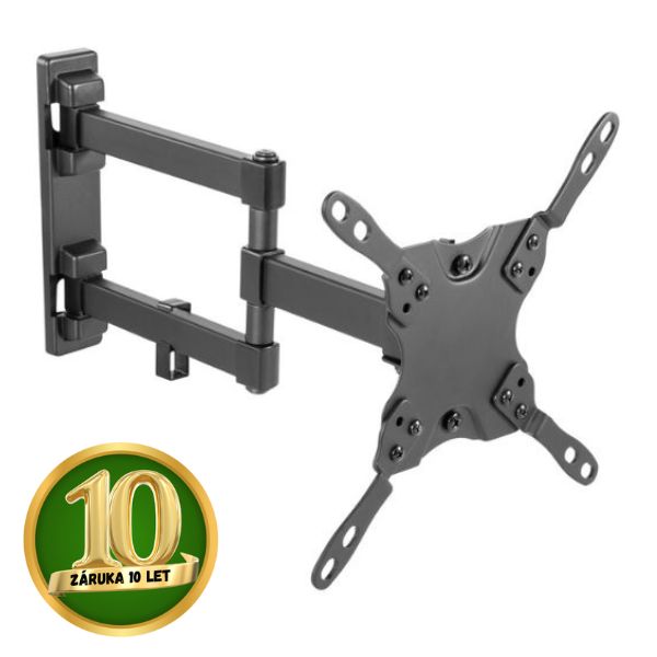 Držák na TV 13"- 42" na zeď Holmios, kloubový 90°h 5-12°v, nosnost 20kg, 10 let záruka