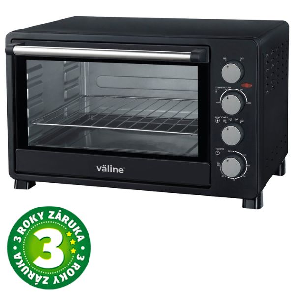 Elektrická horkovzdušná trouba Väline Hisarli 38l, 2000W, černá, samostatná, 3 roky záruka