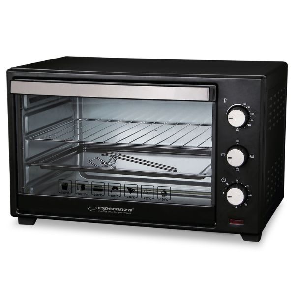 Elektrická trouba 20l, 1600W, černá, 2 topná tělesa, časovač, termostat, volně stojící