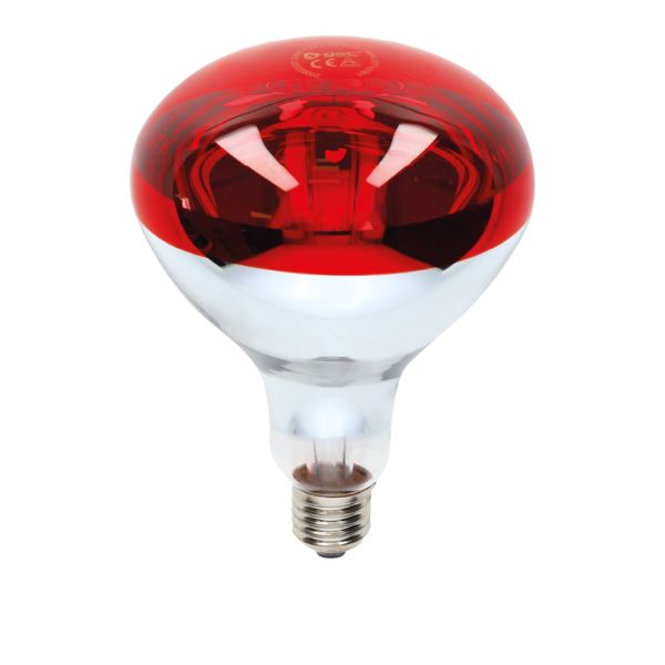 Prémiová výhřevná infra žárovka E27 GSC, 150W, 125mm, rubínová