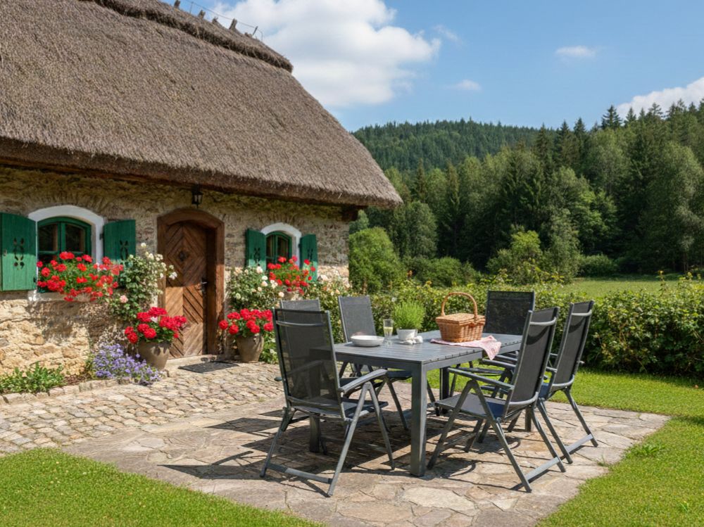 Hliníkový zahradní nábytek: stůl Jerry 160cm tmavě šedý a 6 polohovacích křesel Palermo
