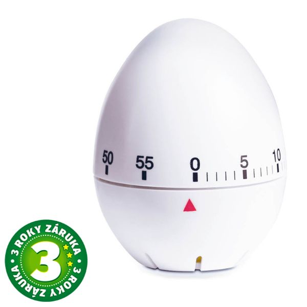 Kuchyňská minutka ve tvaru vejce Vassary, mechanická, max 60 minut, 3 roky záruka