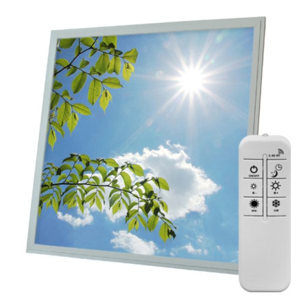 Stmívatelný LED panel s motivem větev 60x60cm 40W 4200lm CCT, s dálkovým ovládáním