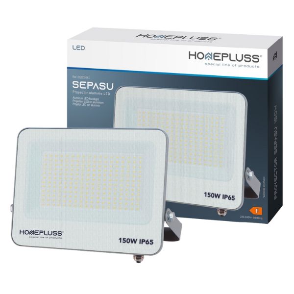 Ultratenký LED reflektor šedý 150W 13000lm, studená barva světla