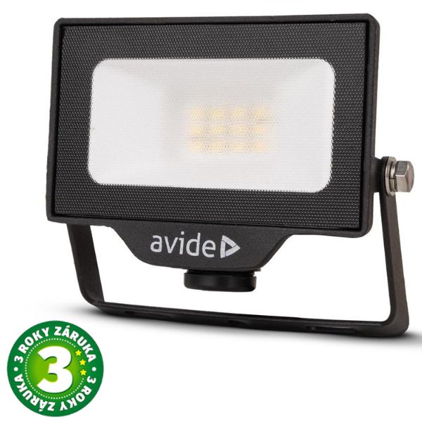 Prémiový ultratenký LED reflektor černý 10W 1000lm, denní, s přípravou na čidlo, 3 roky