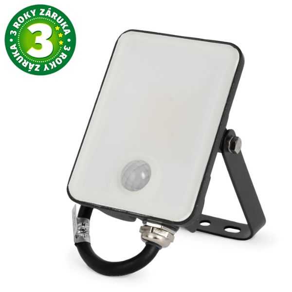 Prémiový bezrámový LED reflektor s čidlem pohybu, 20W, 1800lm, denní, 3 roky záruka