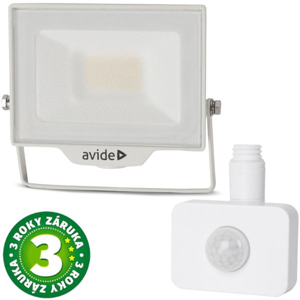 Prémiový ultratenký LED reflektor bílý 20W 2000lm,  denní, s čidlem pohybu, 3 roky