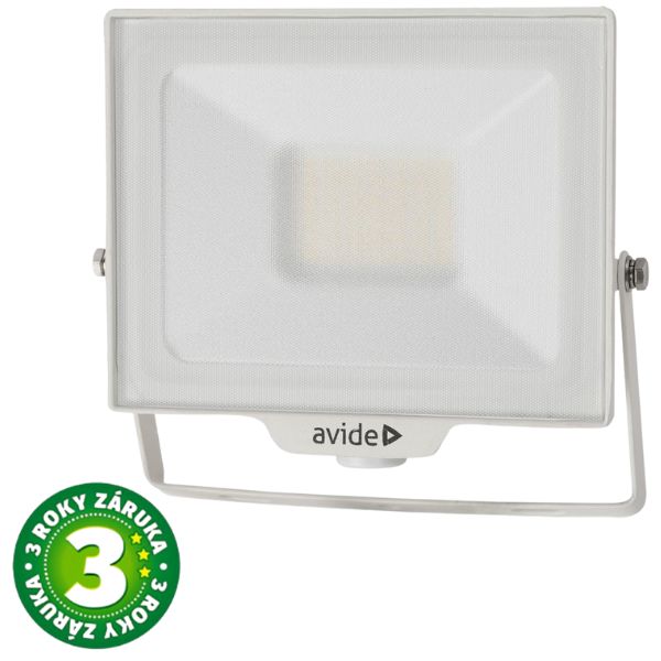 Prémiový ultratenký LED reflektor bílý 30W 3000lm, denní, s přípravou na čidlo, 3 roky