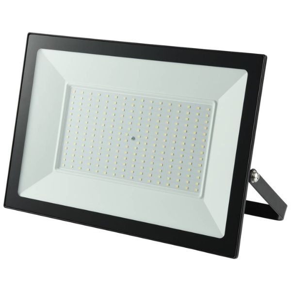 Ultratenký LED reflektor černý 200W 16000lm, denní barva světla