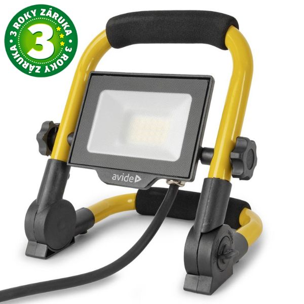 Prémiový přenosný LED reflektor 20W 2000lm, denní, do zásuvky, mlžné sklo, 3 roky