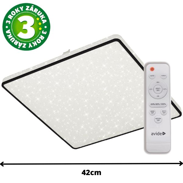 Prémiové led stropní svítidlo Avide Mia XL 42cm 48W 3600lm CCT dálkové ovládání, 3 roky