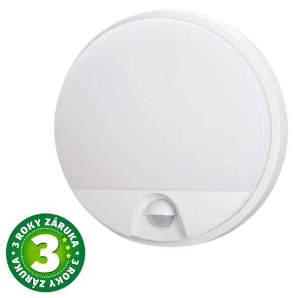 Prémiové LED venkovní osvětlení Doko kruh s čidlem pohybu IP54 15W 1100lm denní, 3 roky