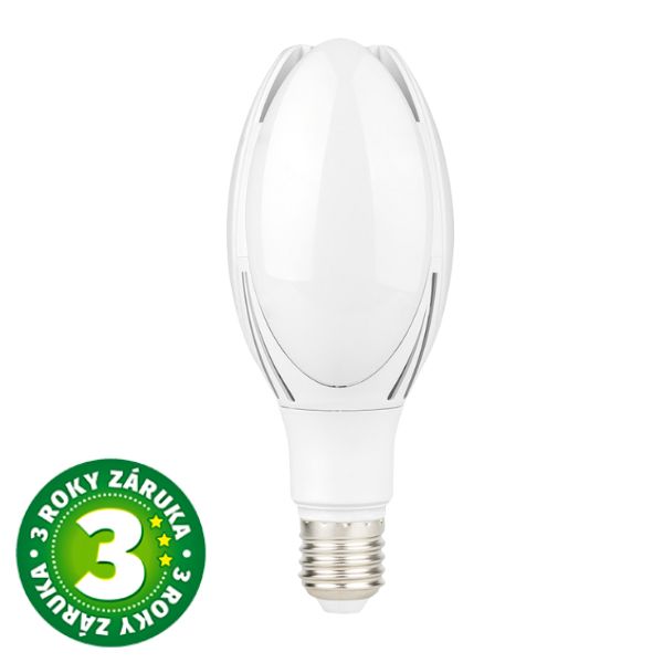 LED žárovka E27 40W 4660lm, studená, délka 26,4cm, ekvivalent 320W, 3 roky záruka