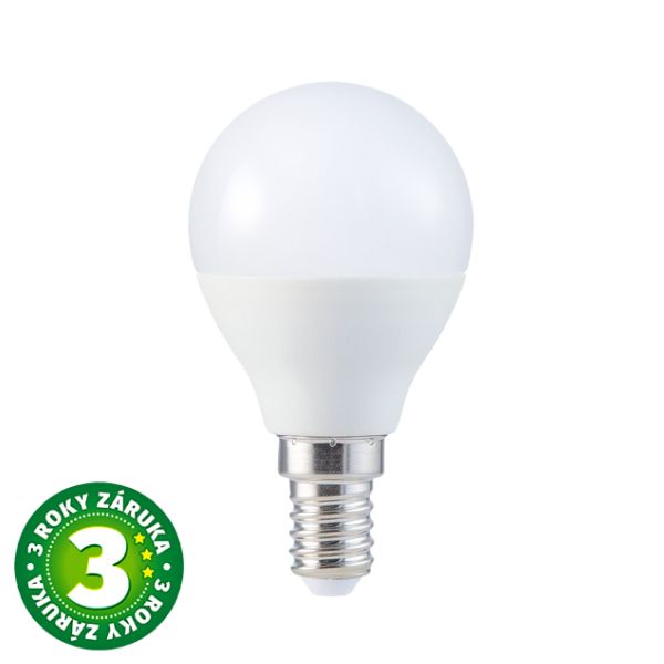 Prémiová LED žárovka E14 3W 250lm G45 denní, ekv. 25W, 3 roky záruka
