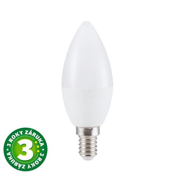Prémiová LED žárovka svíčka E14 3W 250lm denní, ekv. 25W, 3 roky záruka