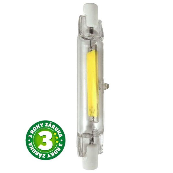 Prémiová LED žárovka R7s 78mm, 5W, 500lm, COB, denní, ekvivalent 42W