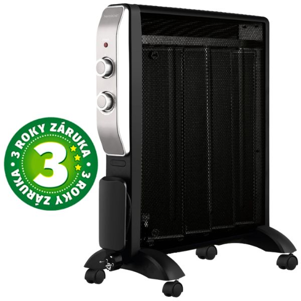 Slídový radiátor mica 2 stupně výkonu, max 2000W, termostat, na kolečkách, na 25m2