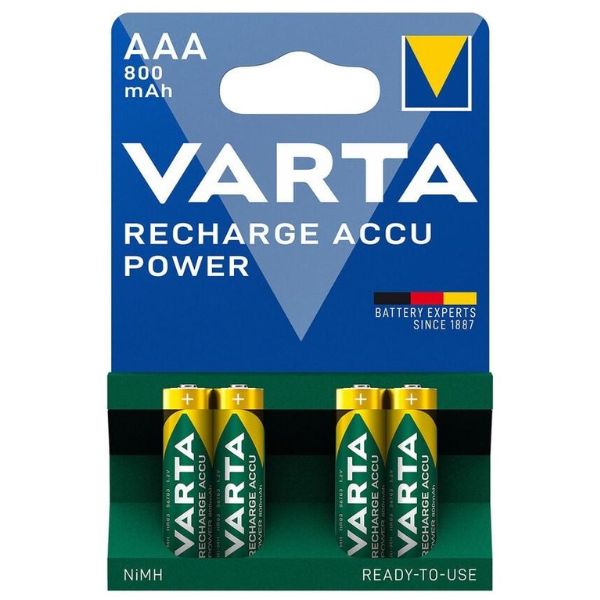 Přednabitá nabíjecí baterie VARTA AAA (HR03) NiMH 800 mAh