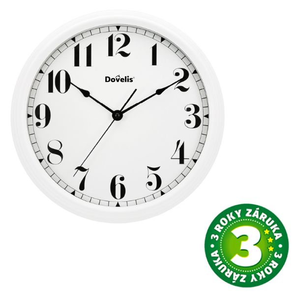 Velké nástěnné hodiny Vintage 33cm s velkými čísly, na 1 baterii AA, bílé, 3 roky záruka