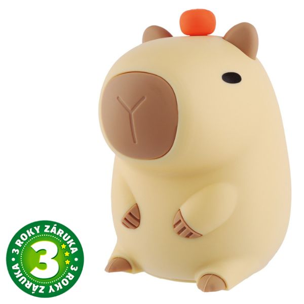 Noční světlo kapybara 13cm GSC, teplá + RGB, USB nabíjecí, 3 roky záruka