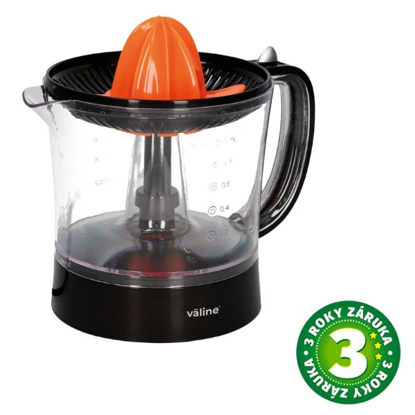 Elektrický odšťavňovač Väline Bekily 40W, 1 l, na citrusy, černý, 3 roky záruka