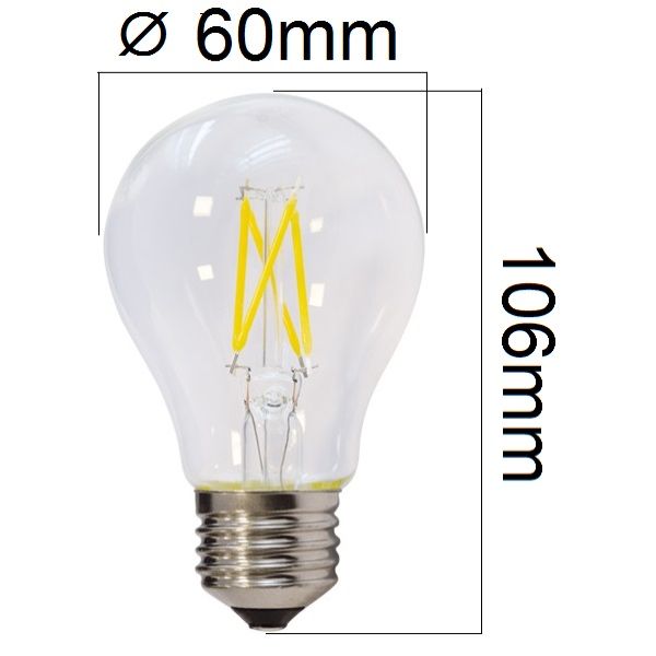 Retro LED žárovka E27 4W 400lm teplá, filament, ekvivalent 32W