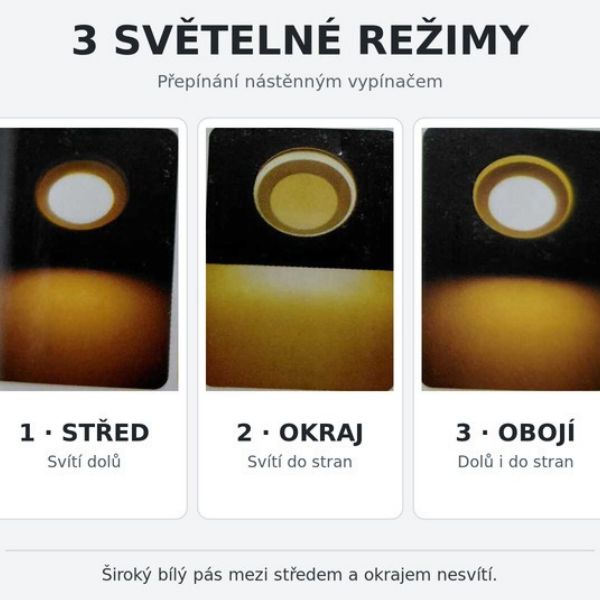 Podhledové bodové LED svítidlo 5,5W 500lm, denní, kruh, 8,2cm, 3 režimy ovládané vypínačem