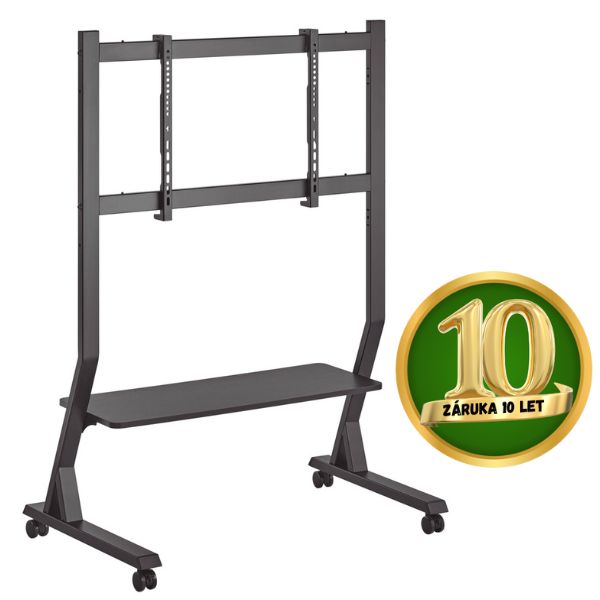 Stojan na TV 45"- 90" na podlahu Holmios na kolečkách, nosnost 60kg, černý, 10 let záruka