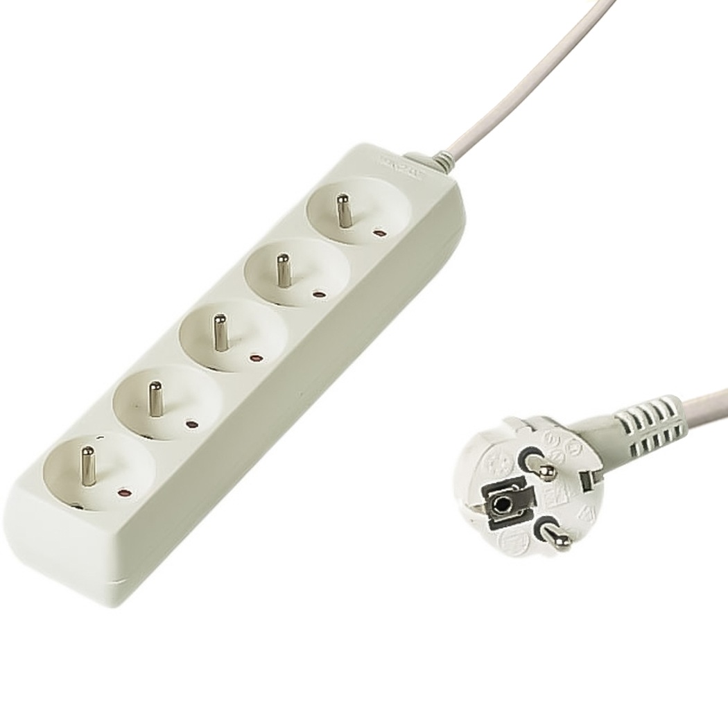 PremiumCord prodlužovací kabel pp5-10 10m 5 zásuvek bílý