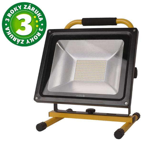 Přenosný USB nabíjecí LED reflektor 50W 3500lm, denní, stmívatelný vypínačem, 3 roky zár.