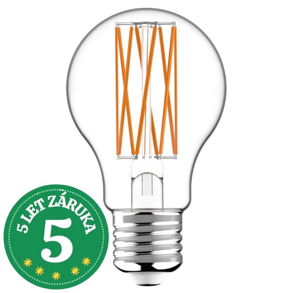 Ultra úsporná prémiová retro LED žárovka E27 3,8W 806lm denní filament ekv. 60W, 5 let