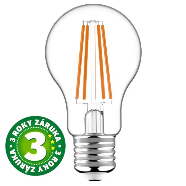 Prémiová retro LED žárovka E27 7W 806lm denní, filament, ekv. 60W, 3 roky